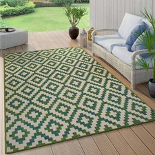 Rugshop Outdoor Rug Modern Geometric Trellis Indoor Outdoor Rugs Green Rugs 8x10