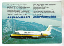 AIR ANGLIA ISSUED F28 POSTCARD