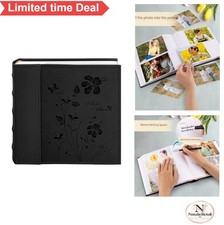 Photo Album 200 4x6 Photos Faux Leather Floral Cover Memo Writing Space Acid