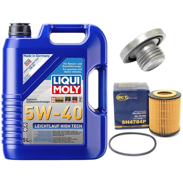 MotoröL Filter Set 5W-40 5 Liter + ÖLablassschraube FüR Opel Vectra B Saab 9-3-image