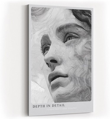 Sinus Art Paul Sinus Wandbild Depth in Detail Linienportrait mit sanfter
