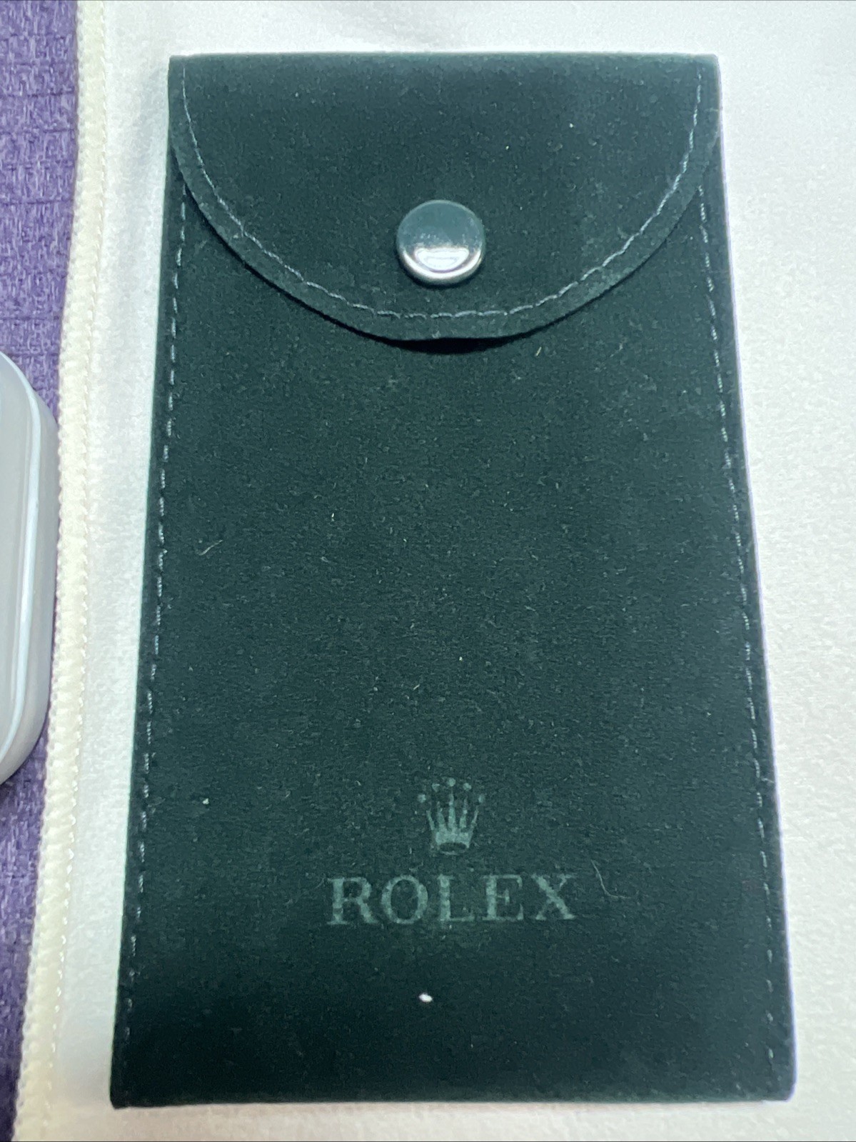 Vintage Rolex service part Storage Thin Box;Travel pouch & Cloth.Not Used Item