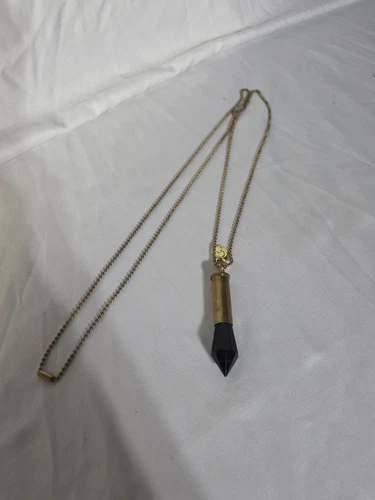 Collana con ciondolo proiettile blu vintage con ciondolo logo GC Gucci? 34" (210)