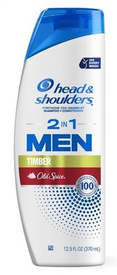 (2 PACK) Head & Shoulders Men Shampoo 2-In-1 Old Spice Timber 12.5 Ounce