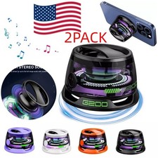 2 Pack Magnetic Portable Speaker G200 Mini Sound 5.3 Bluetooth Phone Holder