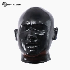 Smitizen Black Glossy Silicone Hood Michael Full Headwear Costumes for Gay Cos