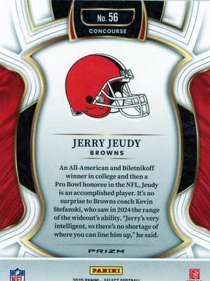 2025 Panini Select Jerry Jeudy Concourse Green & Red Shock Prizm