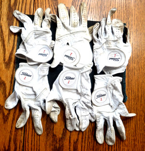 Titlelist Golf Glove Leather Men's Small to Medium*Lot of 6* wear on Left Hand