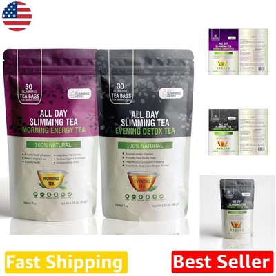 All Natural Slimming Tea 60 Bags - Detox & Weight Loss Morning/Evening Blend