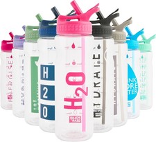 Polar Gear 750ml Motivational Water Bottle with Straw, Time Markings, BPA Free