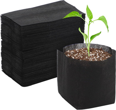 100 PCS Nursery Bags, 6.3X5.7 Inch Biodegradable Seed Starter Pots, Plant Grow B