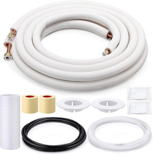 Mini Split Heat Pump Install Kit 1/4"  3/8" Copper Line 25ft with Accessories