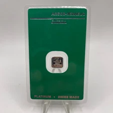 1 GRAM .999 FINE PLATINUM INGOT SWISS MADE ARGOR HERAEUS SEALED W/ASSAY CARD