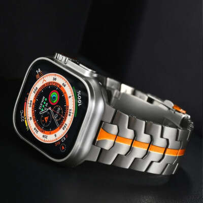 NewWays Titaniumcolor Orange Armband Für Apple Watch Ultra 1+2+3 Top;:;