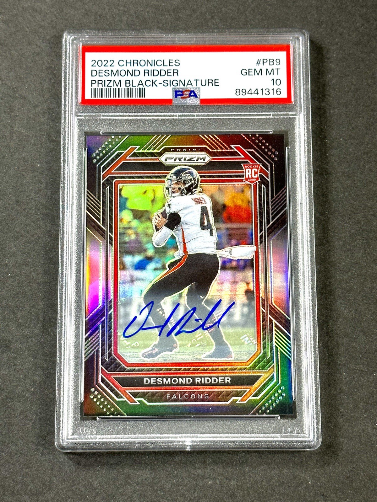 2022 Panini Chronicles DESMOND RIDDER Rookie Prizm Black-SIG. AUTO PSA 10 GEM RC