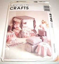 McCALLS PATTERN 11  1/2" FASHION DOLL LIVING BED ROOM KITCHEN CRAFT 8140 UNCUT