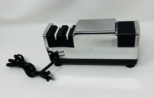 Chefs Choice Knife Sharpener Model 110 White Diamond Electric Chrome Finish - Picture 2 of 5