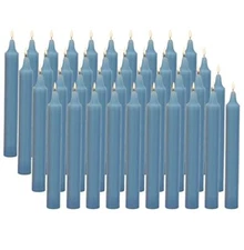 Raajsee Pack of 40 Sky Blue Candles | 4" Tall Unscented Mini Taper Candles - ...