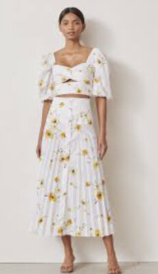 NWT Bec & Bridge High Waisted Colette Pleated Midi Floral Skirt Size 8, RRP  $280 | eBay Australia