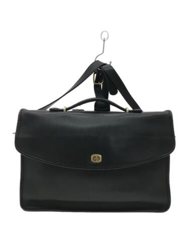 Coach briefcase leather BLK plain from Japan - Afbeelding 1 van 9