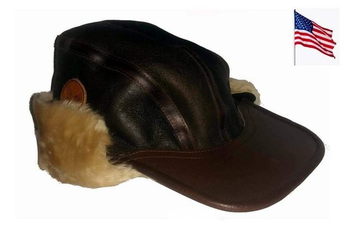 Cap Aviator Leather Bomber Gunner 1942 