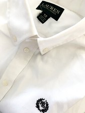 LAUREN Ralph Lauren BOYS WHITE SHIRT 18 NWOT Button Down LONG SLEEVES