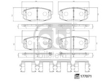 Brake Pads Front FOR HYUNDAI KONA 1.0 1.6 17->20 OS OSE OSI Febi