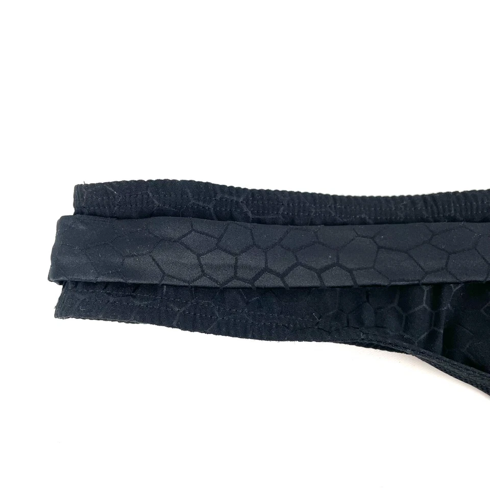 Elle Macpherson Obsidian Betty Thong Size M Black Satin Jacquard Low Rise New - Image 4 of 4