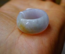20MM Certified Natural Grade A jadeite Jade Carved Ring 2384