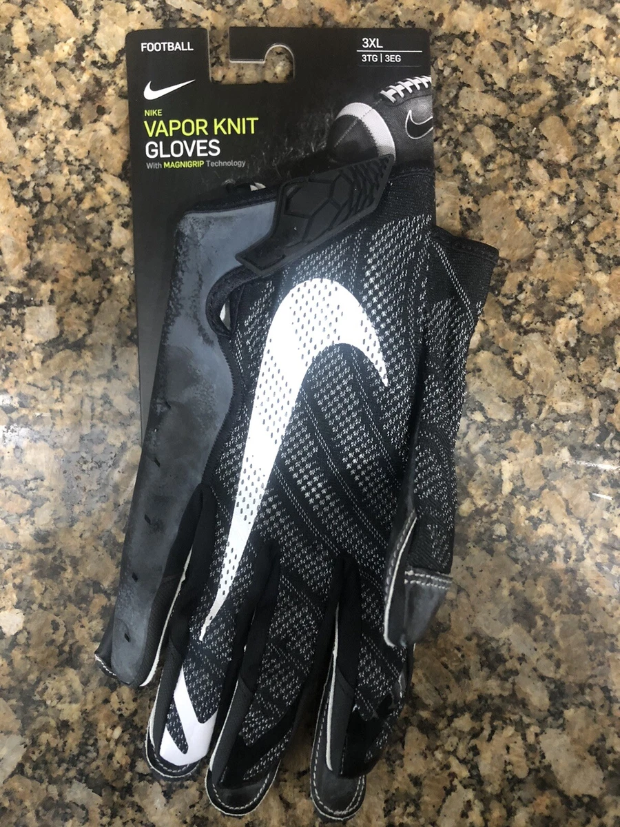 Nike Vapor Knit 3.0 Football Gloves Men s 3XL Black White