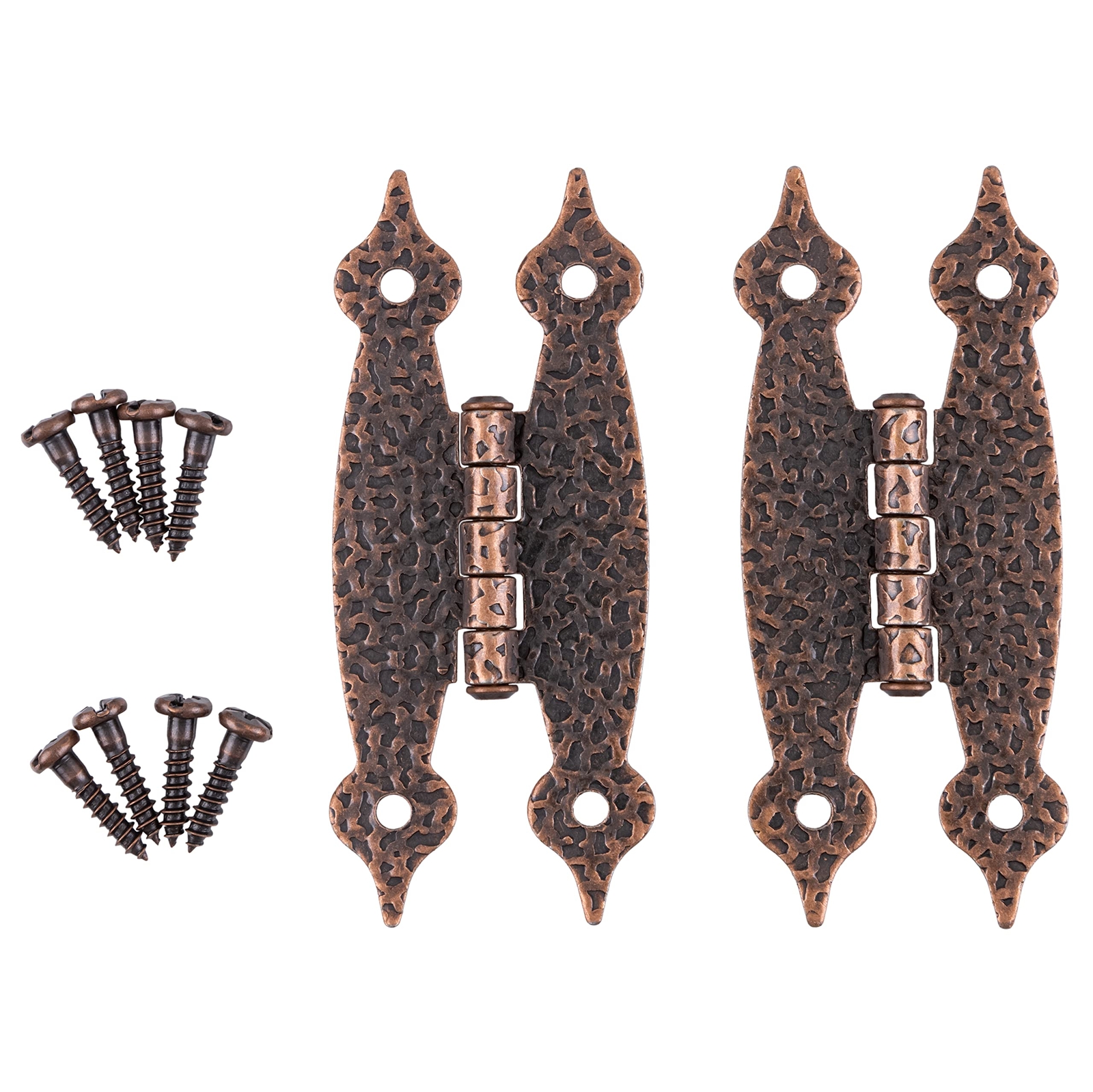 Heavy Duty Hammered Antique Copper Hinge - 3 1/2