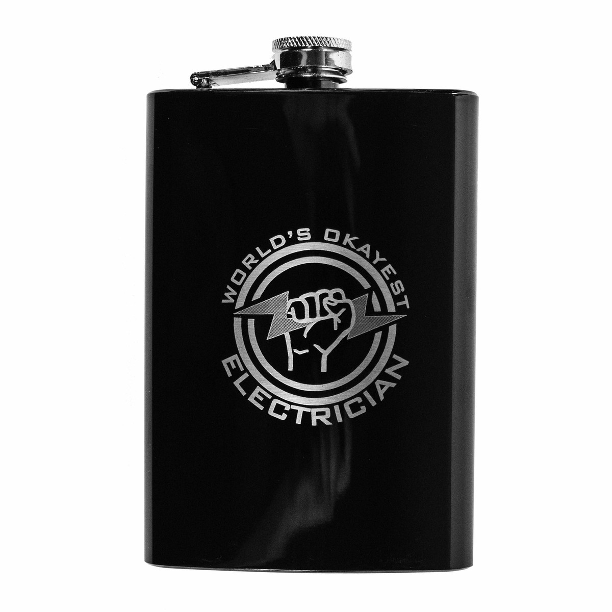 8oz BLACK World's Okayest Electrician Flask 8oz BLACK World's Okayest Electrician Flask