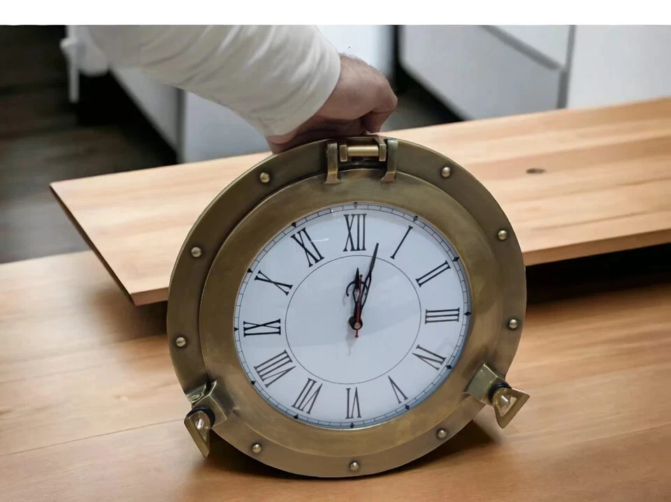 古董黄铜航海门轮挂钟船用舷窗石英钟 — 第 3/4 张图片