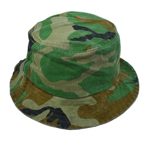 Summer 100% Cotton Bucket Hat Vintage Camouflage Big Brim Sun Safari Fishing Cap - Picture 4 of 14