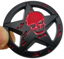 1.5" 3D Metal Star Skull Sticker Emblem Decal Fender Badge Auto Car Styling