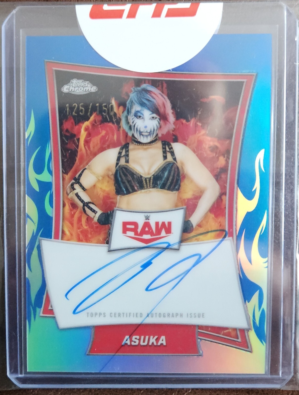 2025 Asuka Topps Chrome WWE Red Brand Autographs  #RBA-ASU 125/150 RAW Enclosed