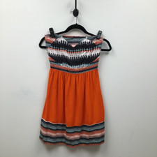 Silence + Noise Urban Outfitters Womens Strapless Dress Orange Mini Geometric S
