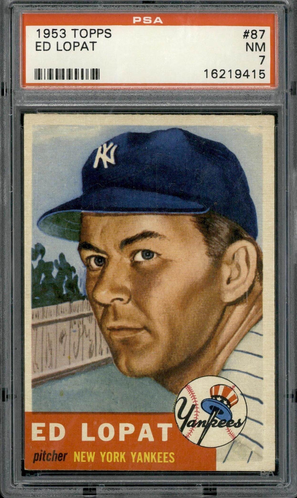 1953 Topps #87 Ed Lopat - PSA-7