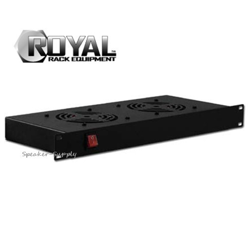 Royal Racks 1U w/ 2 Cooling Fans Rack Mountable AV Rack Mount Black Fan ...