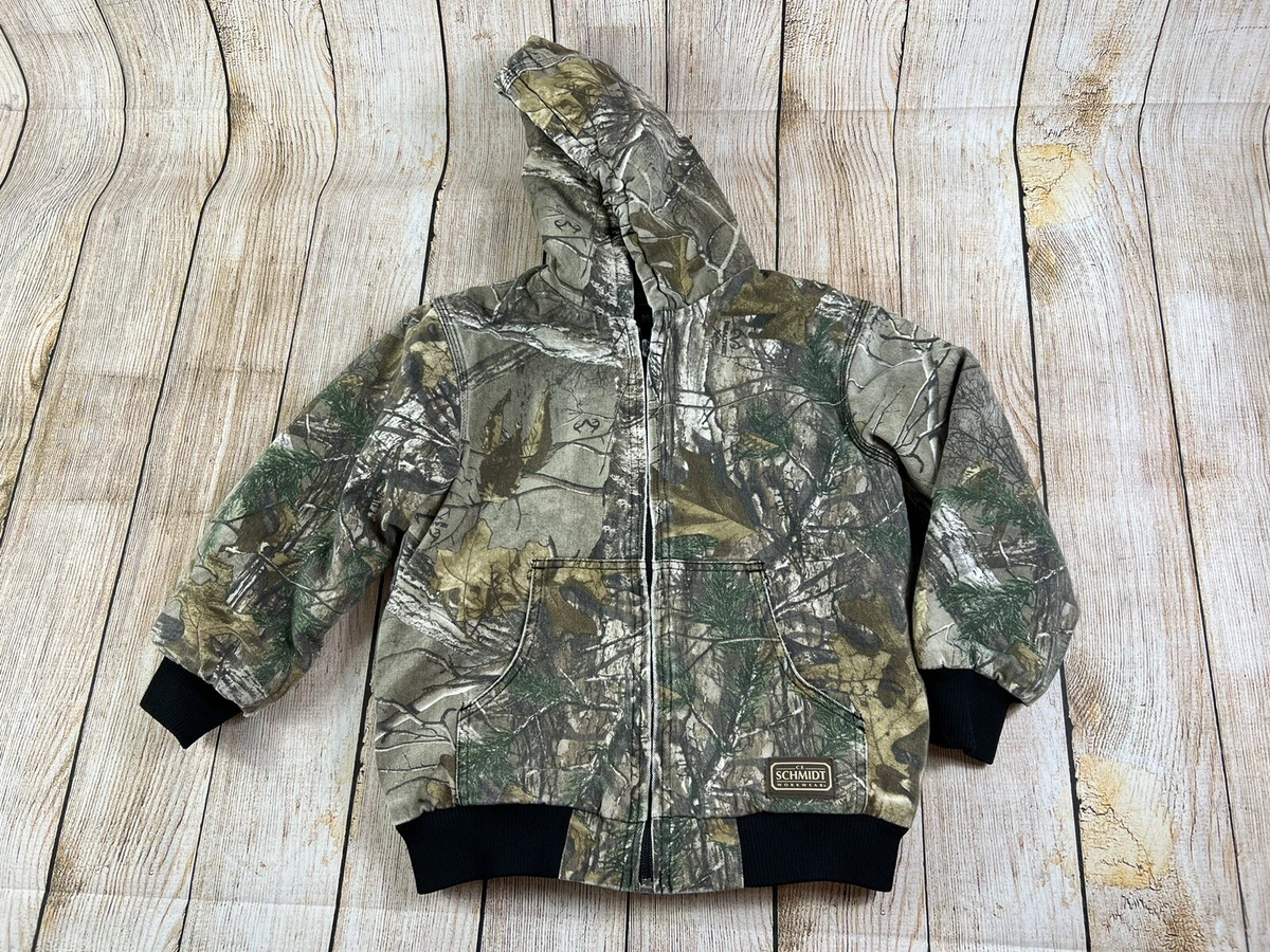 C.E Schmidt Workwear Camo Realtree Hooded Jacket Coat Youth Size