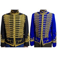 Napoleonic Hussar Military Jacket Tunic Pelisse Jimi Hendrix Uniform Style Mens