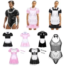 Adult Men's Cosplay French Apron Maid Fancy Dress Halloween Carnival Costume