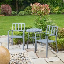 Alfresia Aluminium Garden Bistro Set | 2 Chairs & Round Table