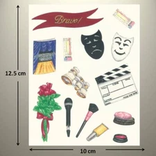 Creative Memories BLOCK STICKER - MUSIC, MASK, CONCERT, MICROPHONE, THEATRE