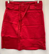Vintage BHS Red Cotton Skirt Size 10 Womens W32 L21