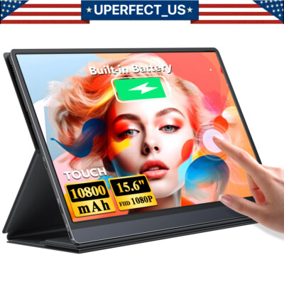 Battery Portable Monitor Touchscreen, UPERFECT Upgraded 15.6'' IPS HDR USB C Used