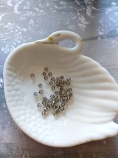 Vintage qty 50 unused Czech clear light gray faceted glass crystal beads 4mm