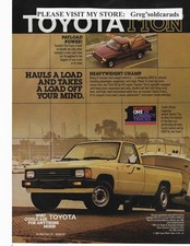 Original 1986 Toyota 1 ton Pickup Truck vintage print ad