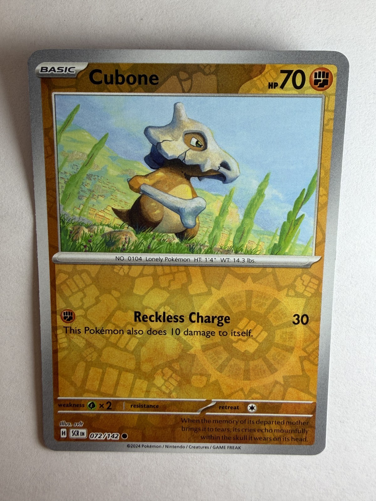 Cubone Common SV07: Stellar Crown 072/142 NM