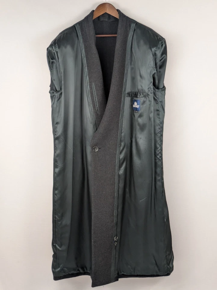 Stafford Wool Overcoat Mens 46L Charcoal Gray Double Breasted Classic Coat - Image 4 of 4